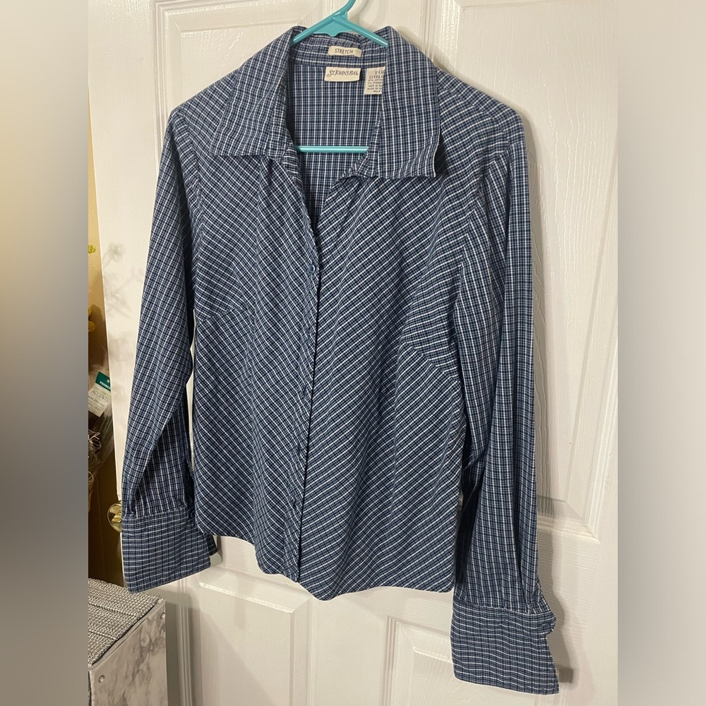 Blue button down